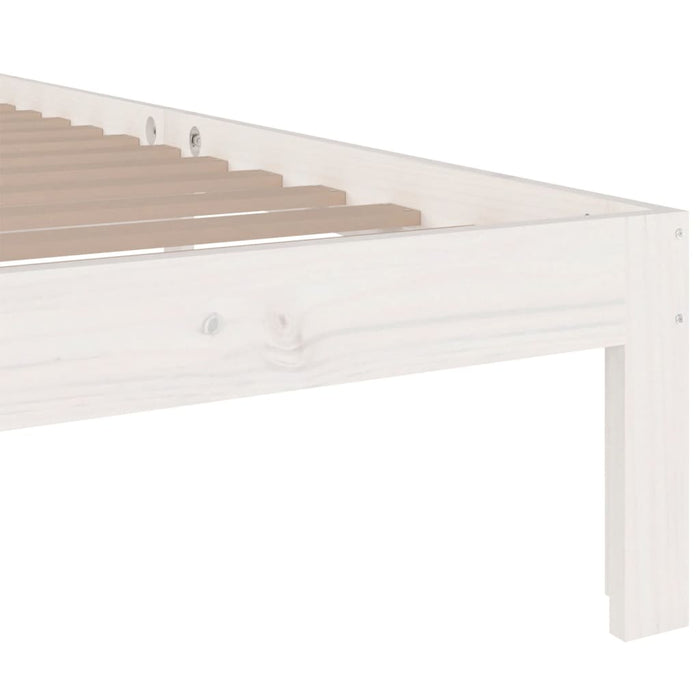 Bed Frame without Mattress White Solid Wood 90x200 cm