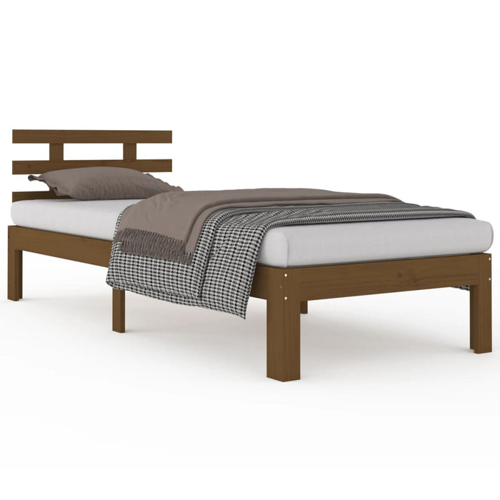 Bed Frame without Mattress Honey Brown Solid Wood 100x200 cm