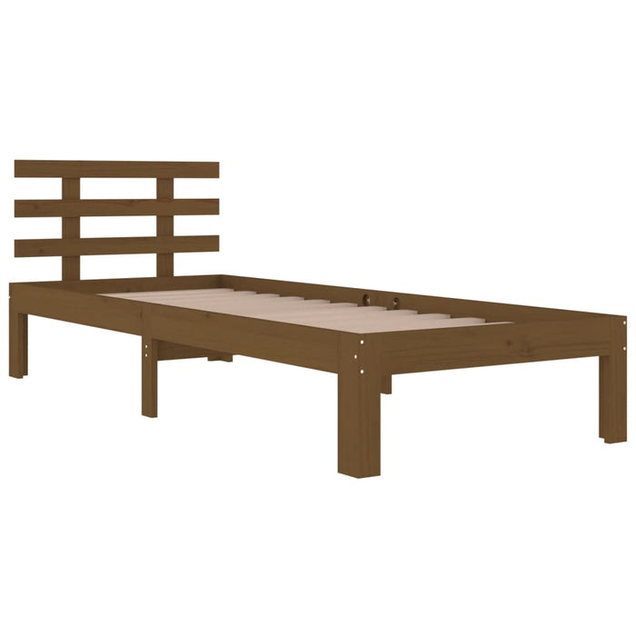 Bed Frame without Mattress Honey Brown Solid Wood 100x200 cm