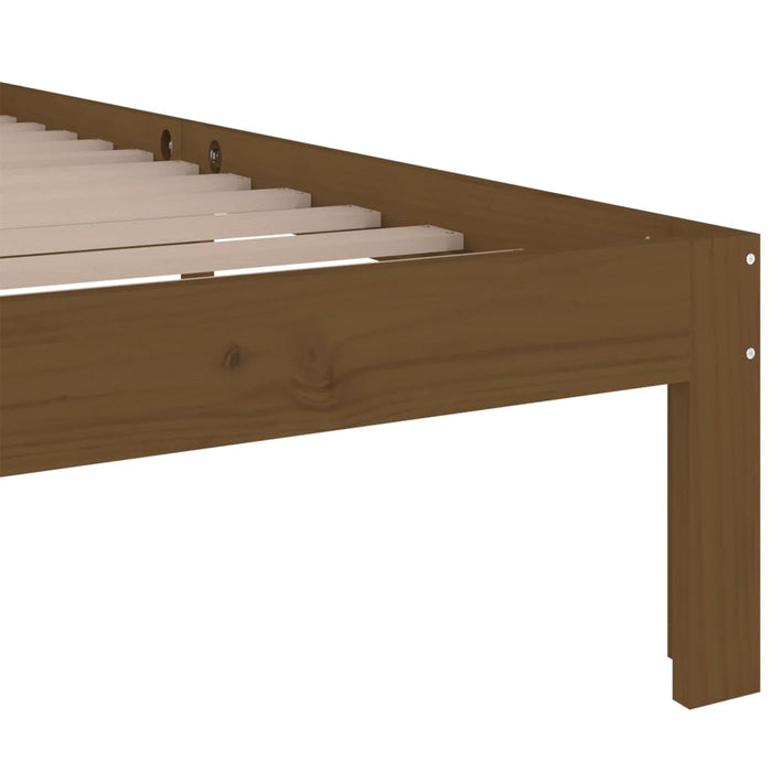 Bed Frame without Mattress Honey Brown Solid Wood 100x200 cm