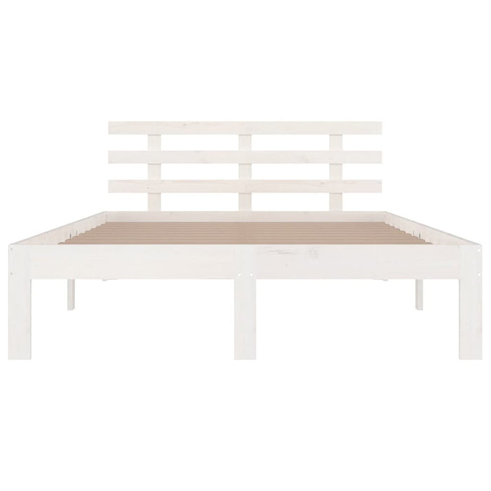 Bed Frame without Mattress White Solid Wood 140x200 cm