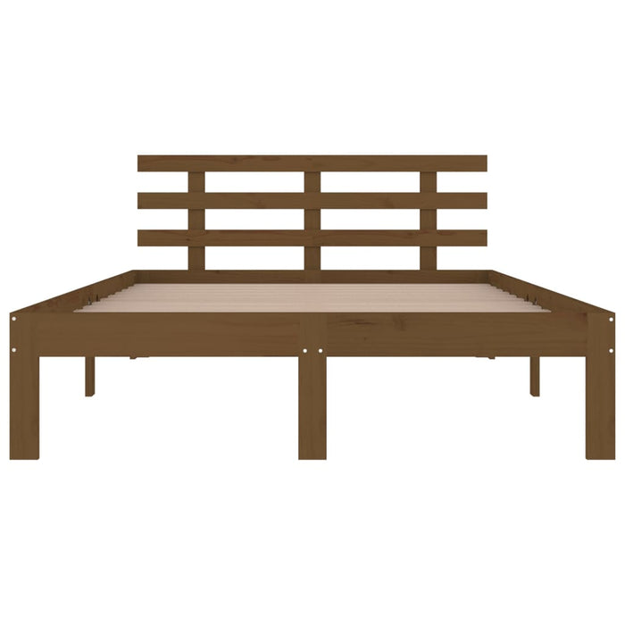 Bed Frame without Mattress Honey Brown Solid Wood 150x200 cm King Size