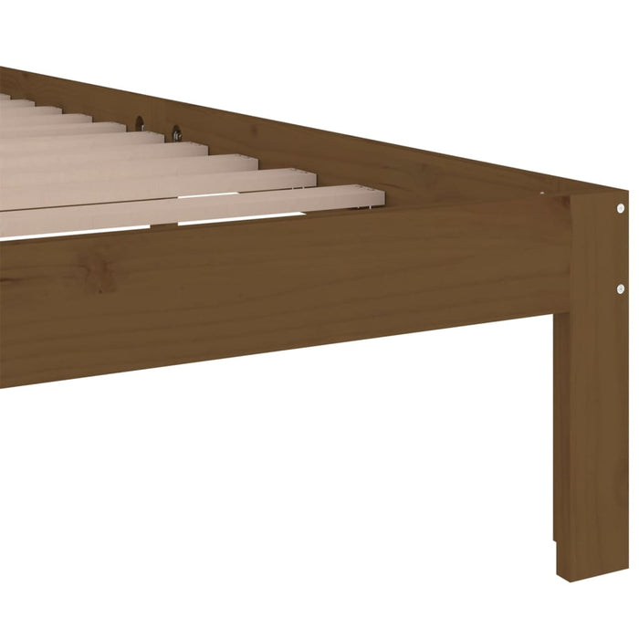 Bed Frame without Mattress Honey Brown Solid Wood 150x200 cm King Size