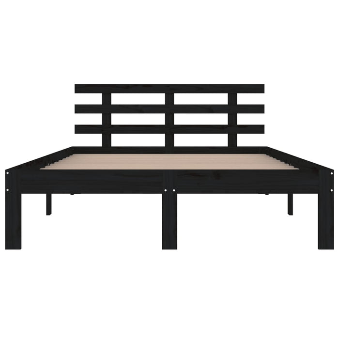 Bed Frame without Mattress Black Solid Wood 200x200 cm