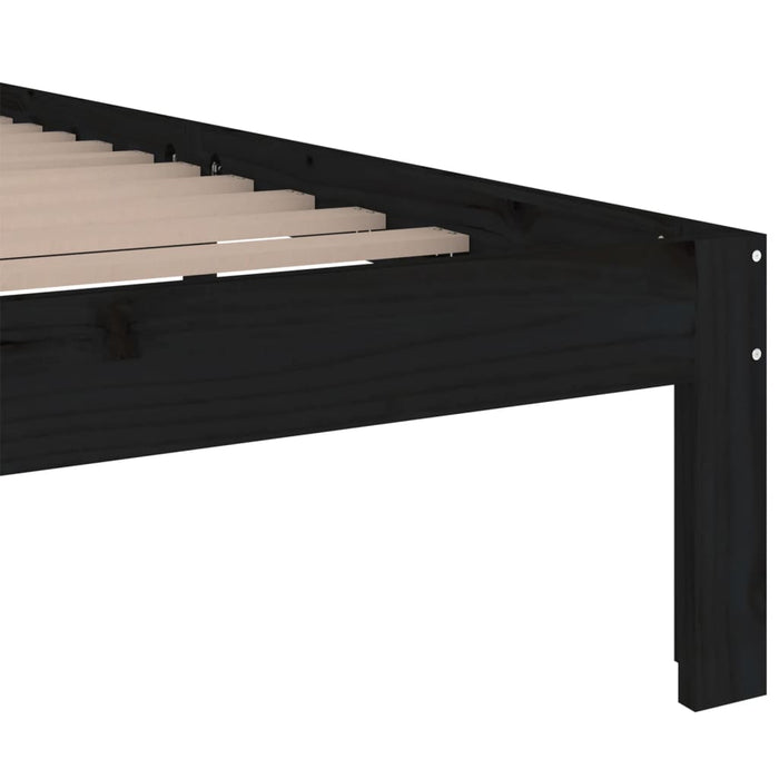 Bed Frame without Mattress Black Solid Wood 200x200 cm