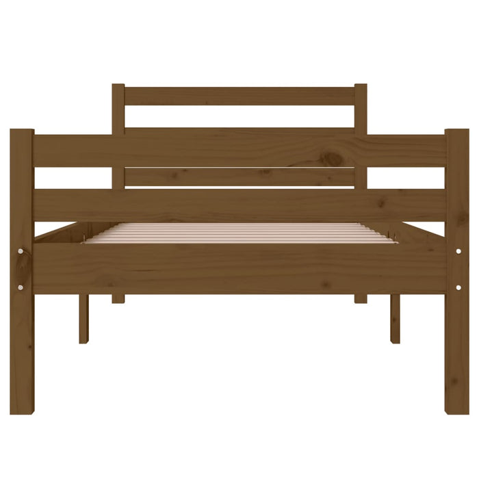 Bed Frame without Mattress Honey Brown Solid Wood 75x190 cm Small Single