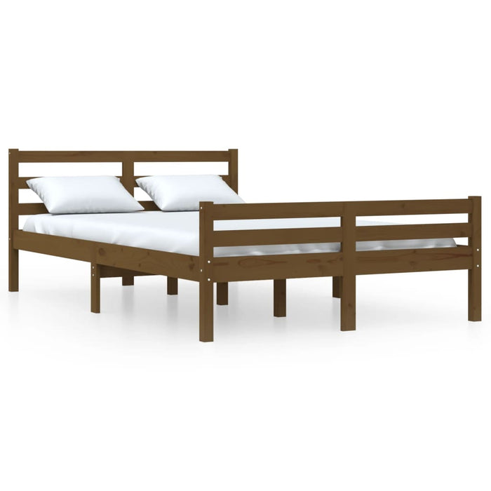 Bed Frame without Mattress Honey Brown Solid Wood 120x190 cm Small Double