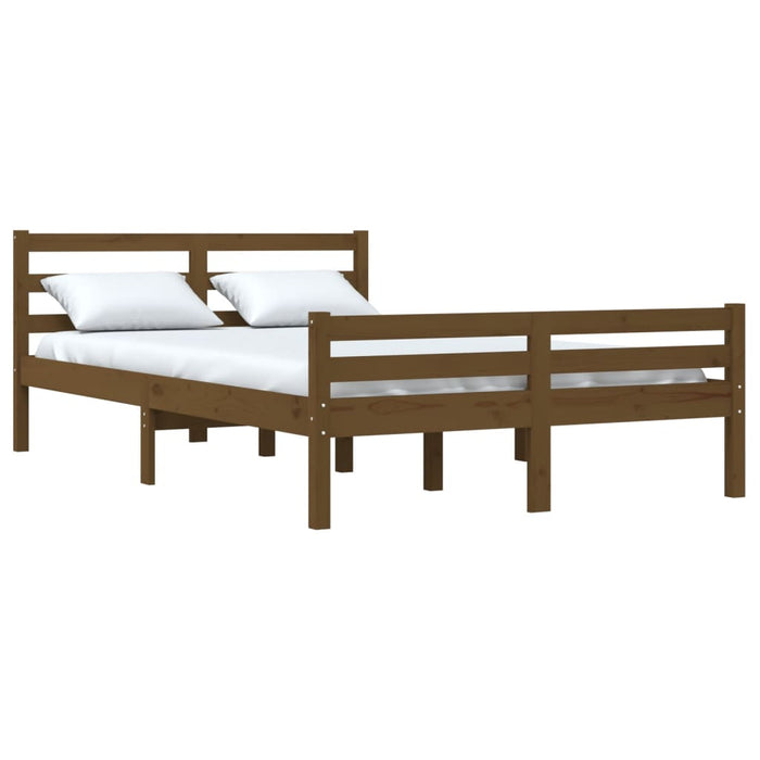 Bed Frame without Mattress Honey Brown Solid Wood 120x190 cm Small Double