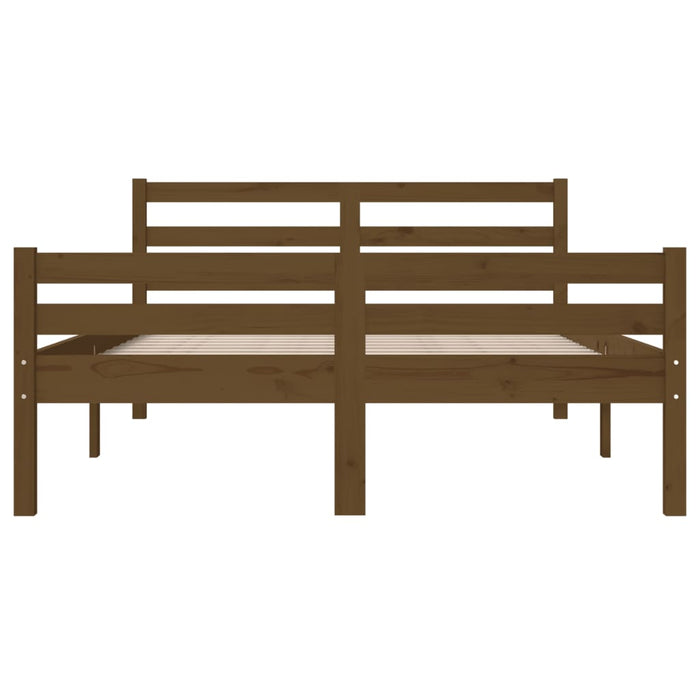 Bed Frame without Mattress Honey Brown Solid Wood 120x190 cm Small Double