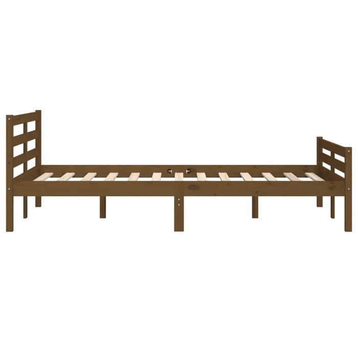 Bed Frame without Mattress Honey Brown Solid Wood 120x190 cm Small Double