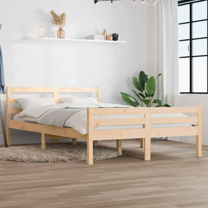 Bed Frame without Mattress Solid Wood 135x190 cm Double Double