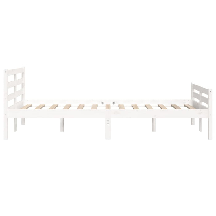 Bed Frame without Mattress White Solid Wood 135x190 cm Double Double