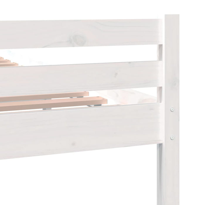 Bed Frame without Mattress White Solid Wood 135x190 cm Double Double