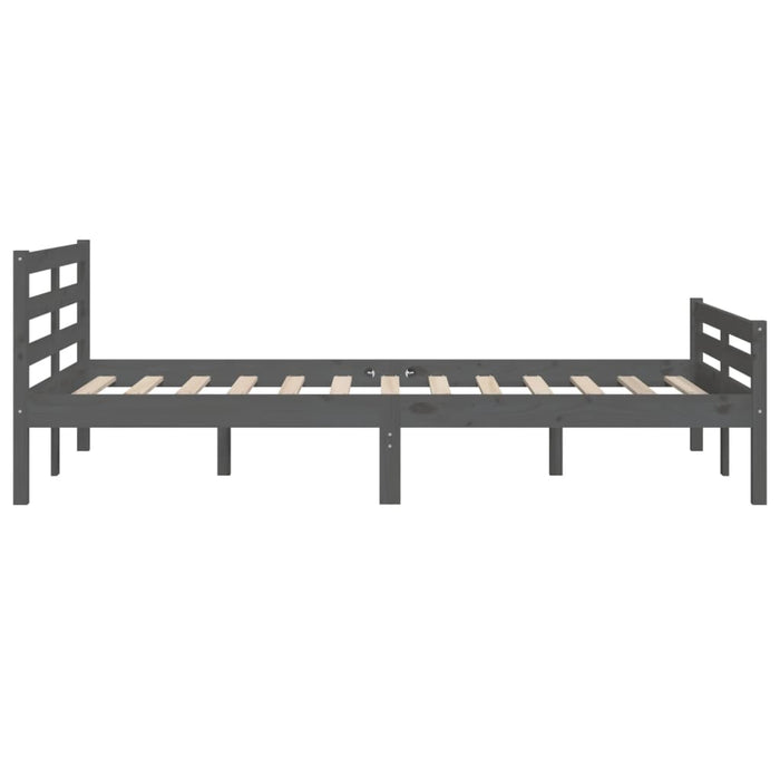 Bed Frame without Mattress Grey Solid Wood 140x190 cm