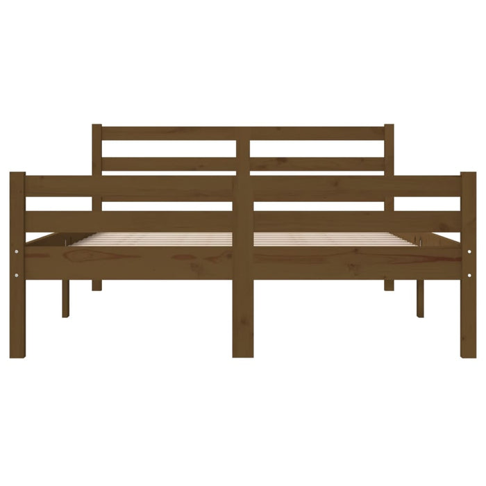 Bed Frame without Mattress Honey Brown Solid Wood 140x190 cm