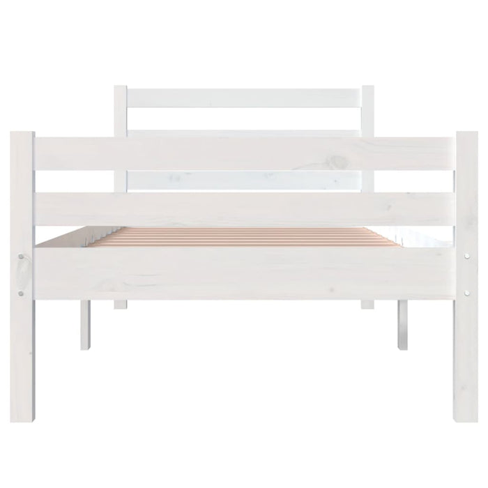 Bed Frame without Mattress White Solid Wood 100x200 cm