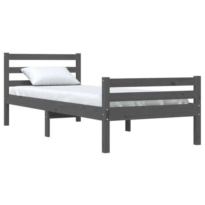 Bed Frame without Mattress Grey Solid Wood 100x200 cm