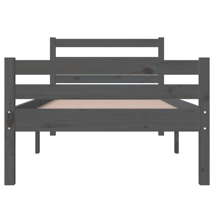 Bed Frame without Mattress Grey Solid Wood 100x200 cm