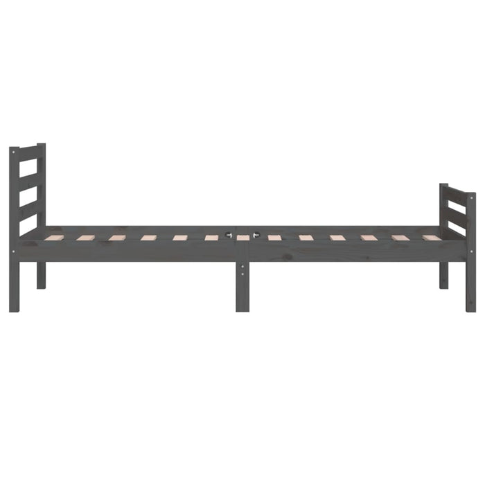 Bed Frame without Mattress Grey Solid Wood 100x200 cm