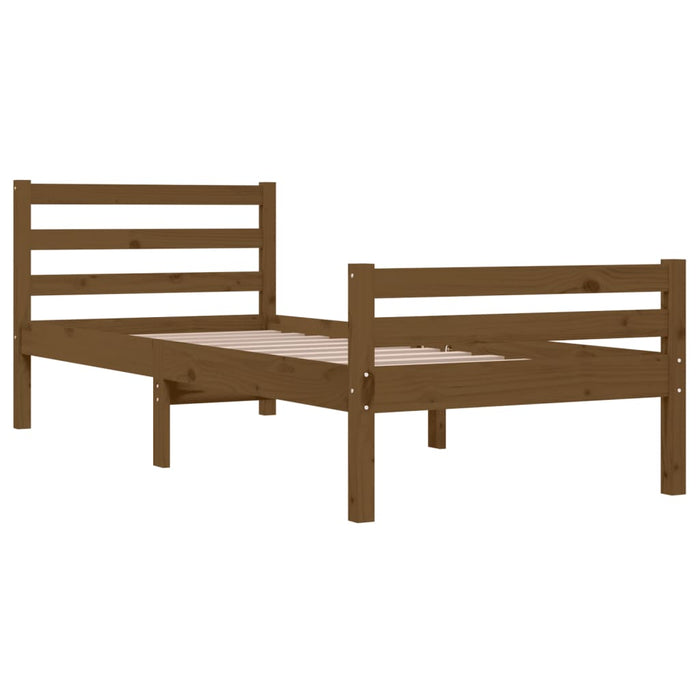 Bed Frame without Mattress Honey Brown Solid Wood 100x200 cm