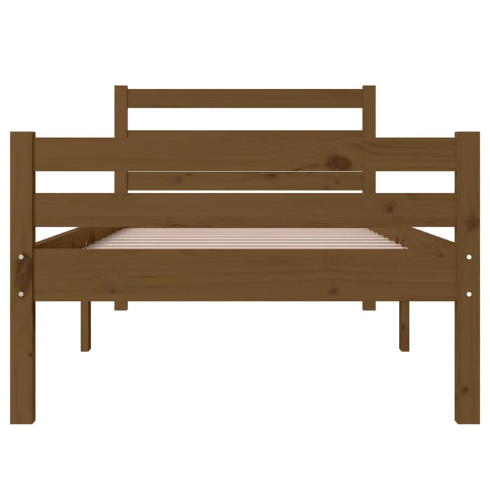 Bed Frame without Mattress Honey Brown Solid Wood 100x200 cm