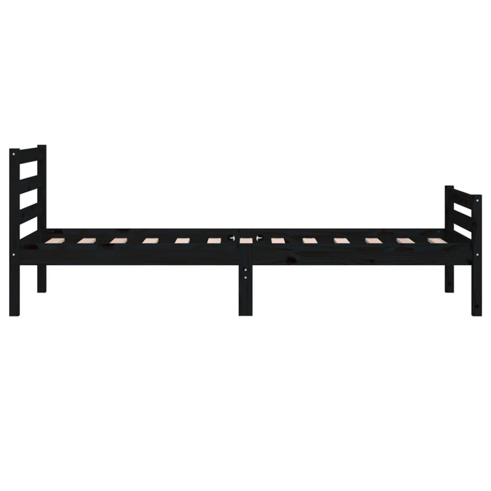 Bed Frame without Mattress Black Solid Wood 100x200 cm