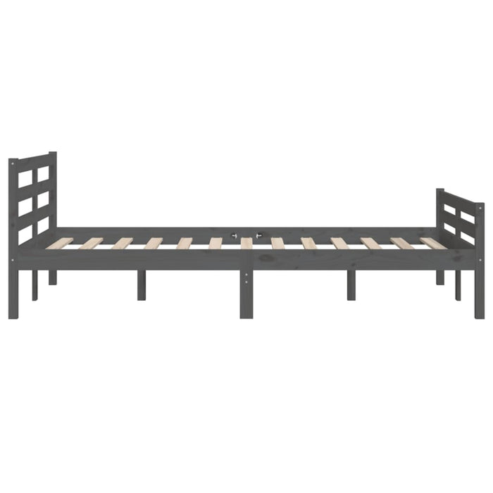 Bed Frame without Mattress Grey Solid Wood 120x200 cm