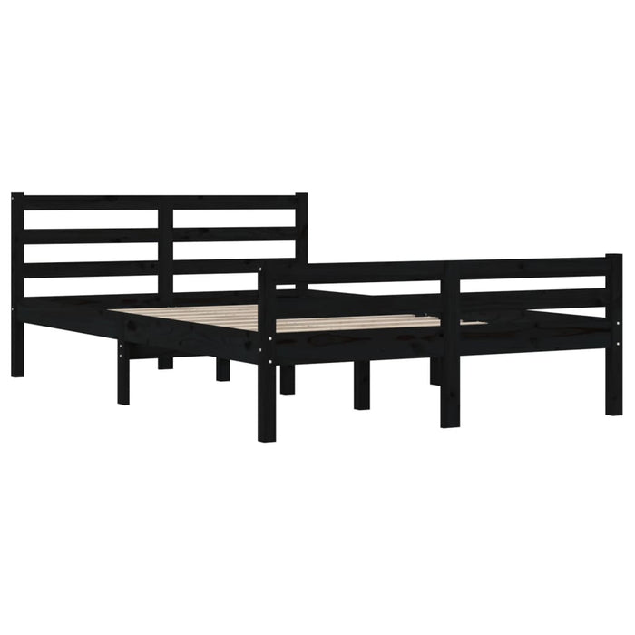 Bed Frame without Mattress Black Solid Wood 120x200 cm