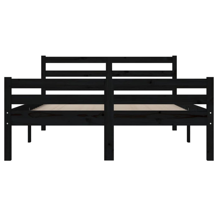 Bed Frame without Mattress Black Solid Wood 120x200 cm