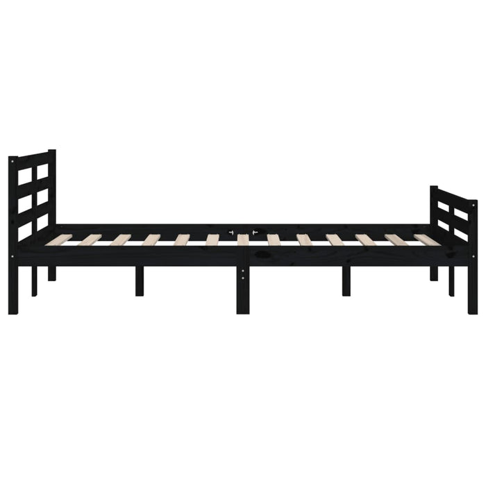 Bed Frame without Mattress Black Solid Wood 120x200 cm