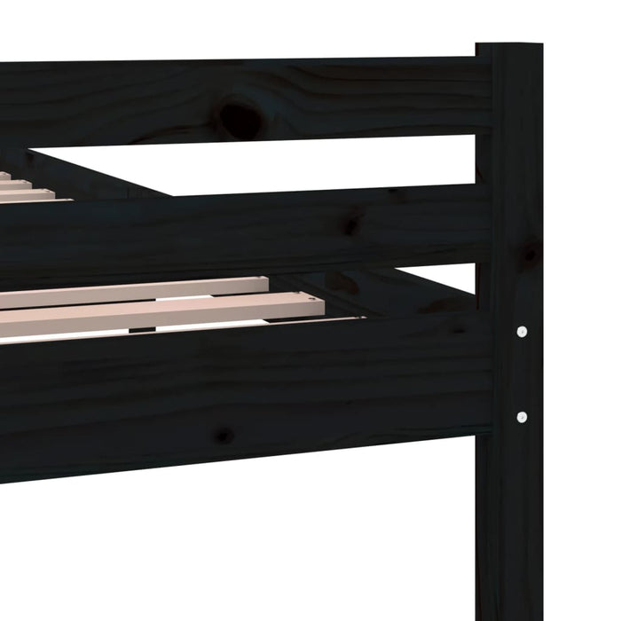 Bed Frame without Mattress Black Solid Wood 120x200 cm