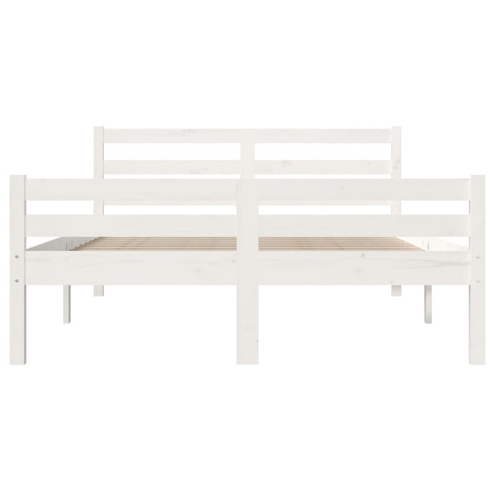 Bed Frame without Mattress White Solid Wood 140x200 cm