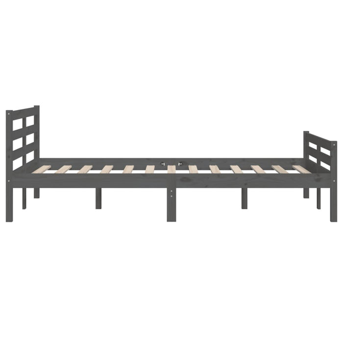 Bed Frame without Mattress Grey Solid Wood 160x200 cm