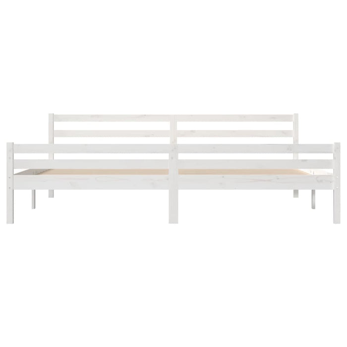 Bed Frame without Mattress White Solid Wood 200x200 cm