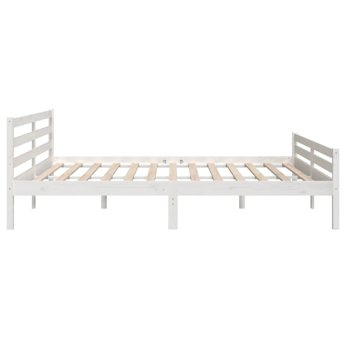 Bed Frame without Mattress White Solid Wood 200x200 cm