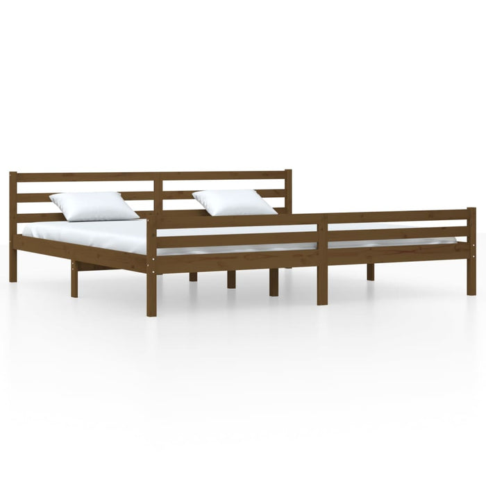 Bed Frame without Mattress Honey Brown Solid Wood 200x200 cm