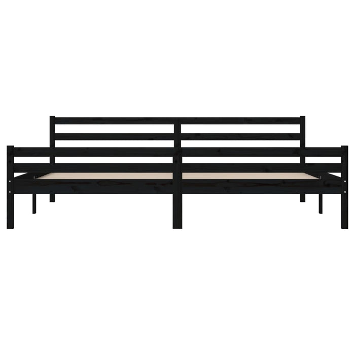 Bed Frame without Mattress Black Solid Wood 200x200 cm