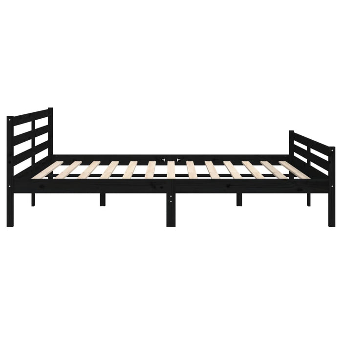 Bed Frame without Mattress Black Solid Wood 200x200 cm