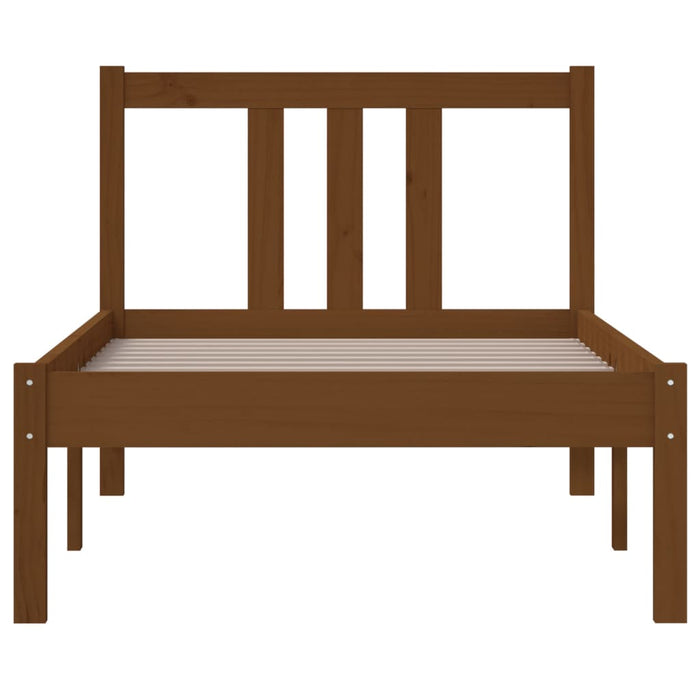 Bed Frame without Mattress Honey Brown Solid Wood 75x190 cm Small Single