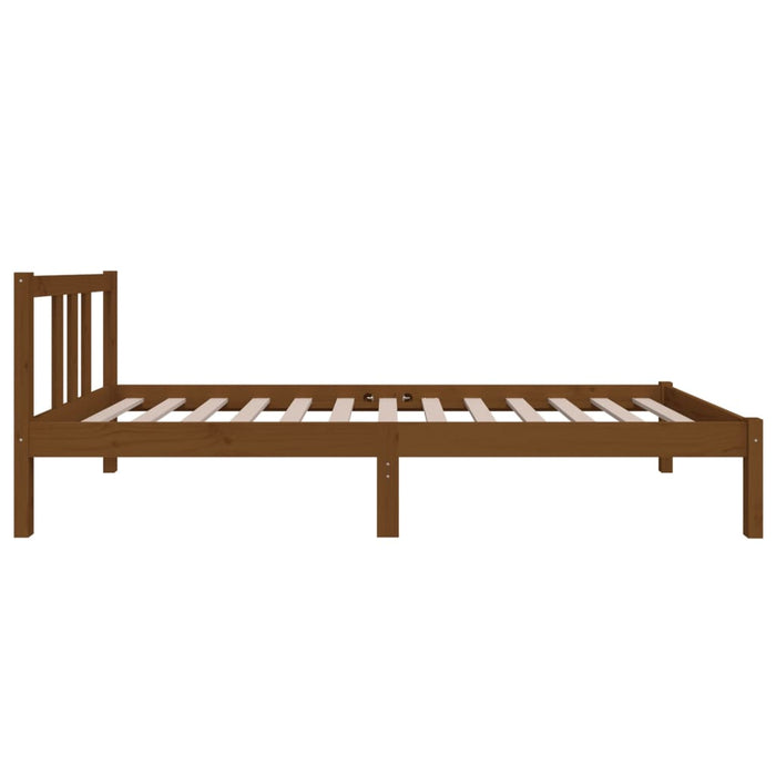 Bed Frame without Mattress Honey Brown Solid Wood 75x190 cm Small Single