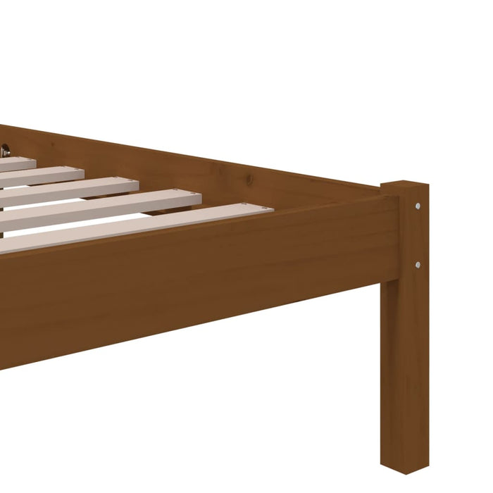 Bed Frame without Mattress Honey Brown Solid Wood 75x190 cm Small Single