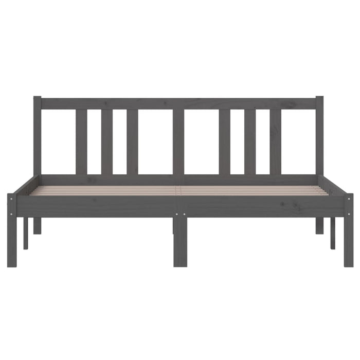 Bed Frame without Mattress Grey Solid Wood 140x190 cm