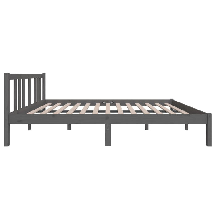 Bed Frame without Mattress Grey Solid Wood 140x190 cm