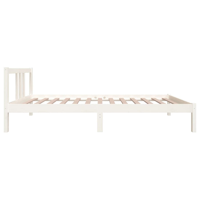 Bed Frame without Mattress White Solid Wood 90x200 cm