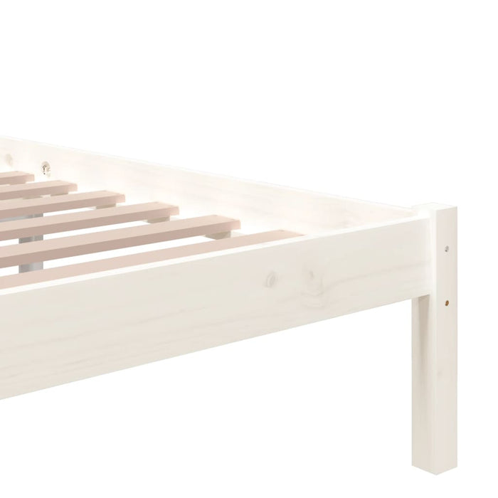 Bed Frame without Mattress White Solid Wood 90x200 cm