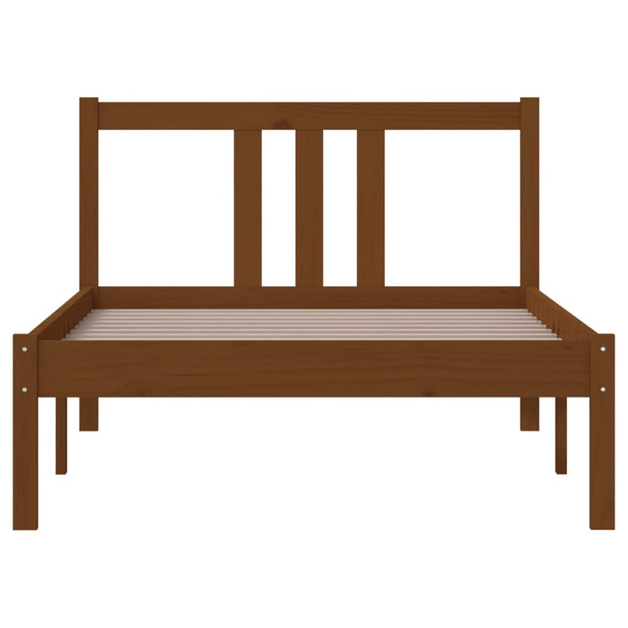 Bed Frame without Mattress Honey Brown Solid Wood 90x200 cm