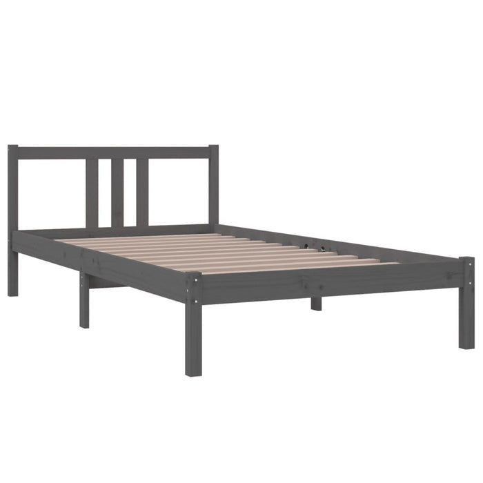 Bed Frame without Mattress Grey Solid Wood 100x200 cm