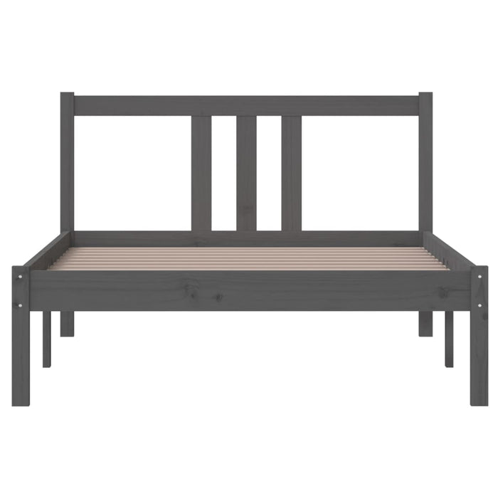 Bed Frame without Mattress Grey Solid Wood 100x200 cm