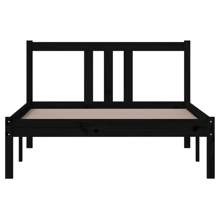 Bed Frame without Mattress Black Solid Wood 100x200 cm