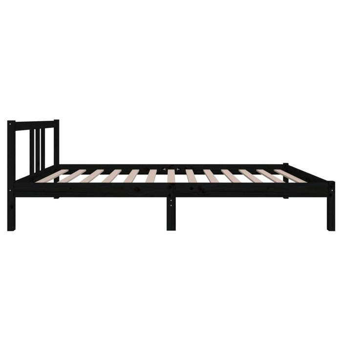 Bed Frame without Mattress Black Solid Wood 100x200 cm